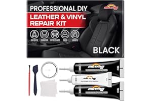 MCTRHG Black Leather Repair Kit for Car Interior, Leather Seat Repair Kit for Cars, Car Seats, Steering Wheel, Dashboard, Console, Easily Restores Faux, Artificial, Genuine Pleather, with Color Mixing Guide