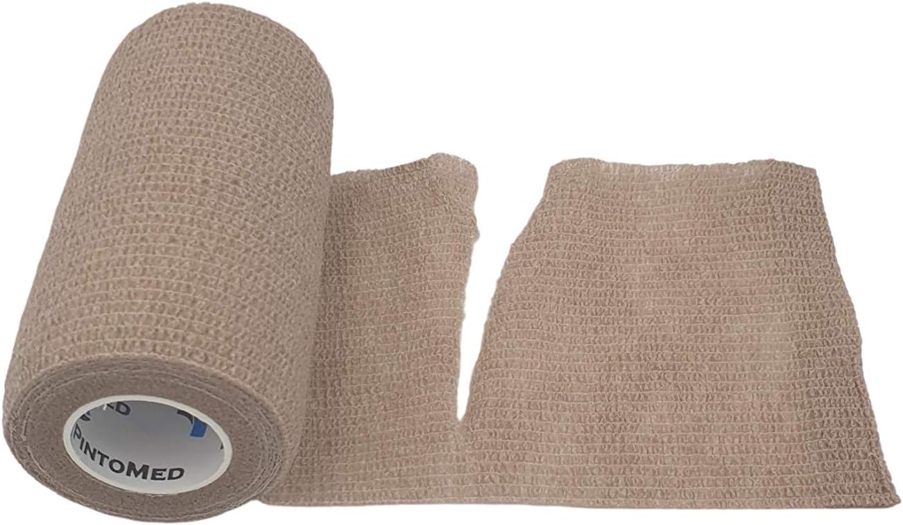 PintoMed, 6 X Beige X 10CM X 4.5M, Cohesive Bandage Stretched, Self-Adhesive Flexible Bandages - Image 5