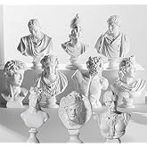 LAGOM HOUSE Greek Bust Statue and Sculptures Set of 10 PCS Greek Bust Statue Decor Roman Resin Mini Greek Mythology Figurine Greek God Bust Small for Decor/Gifts/Drawing