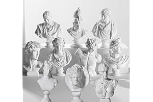 LAGOM HOUSE Greek Bust Statue and Sculptures Set of 10 PCS - Roman Resin Mini Mythology Figurine God Statue Bust Small for De