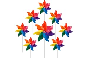 Tsocent 7 Colors Mixed Pinwheels (Pack of 24) - Party Favors Plastic Toy Pinwheels Educational Wind Spinners 24 Pcs Gifts for Kids - Outdoor Decorational Pinwheels Windmill for Yard and Garden