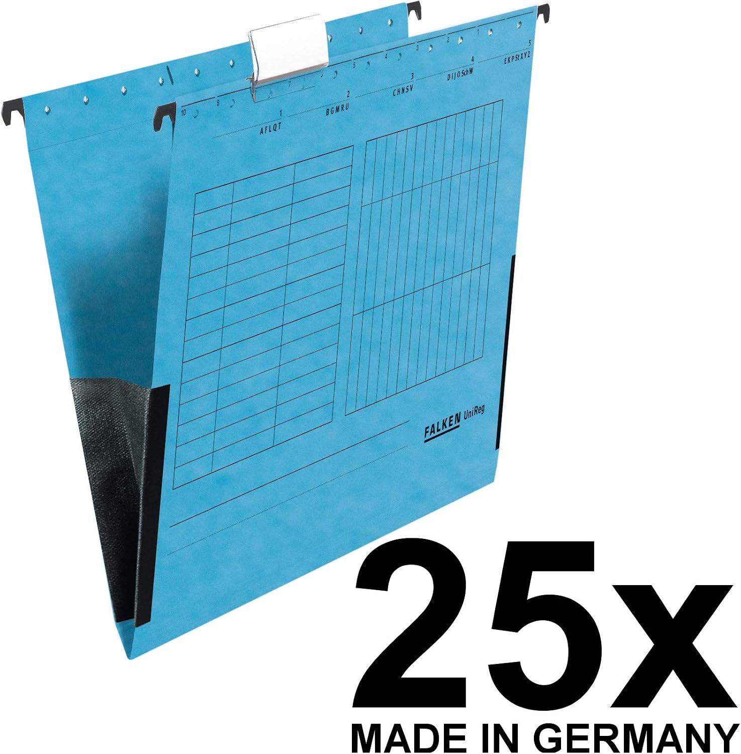 Exacompta, Ref 80002561001F, FALKEN, UniReg Suspension Files with Linen Edge Protectors, Suitable for A4 Documents - Image 3