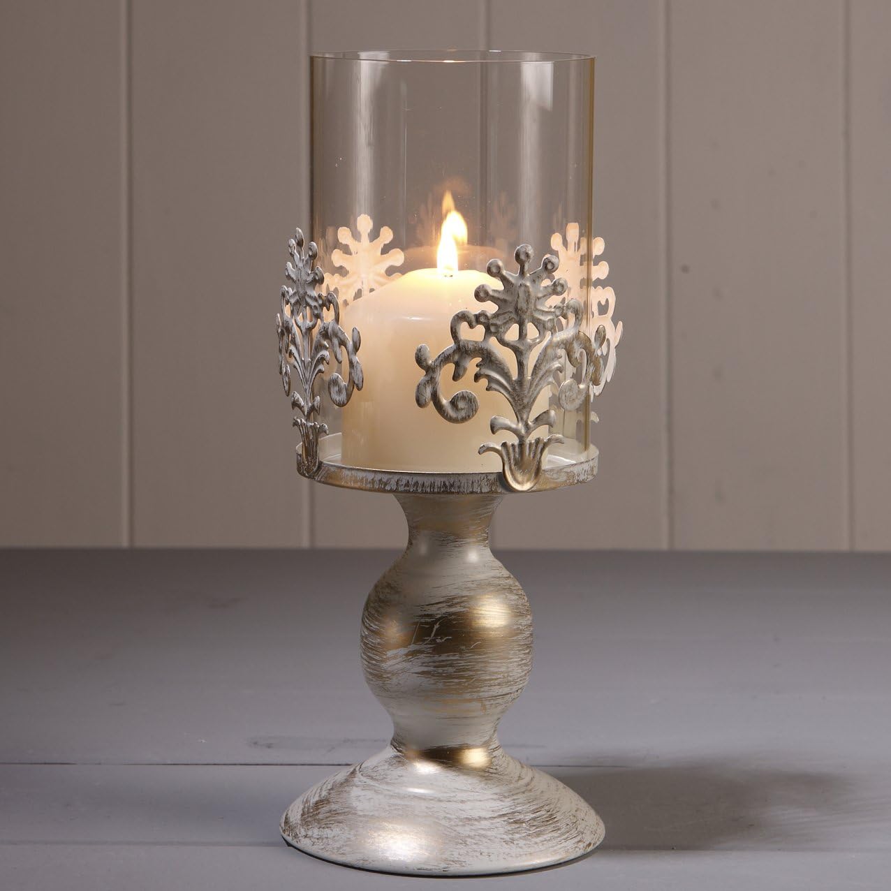 PILLAR CANDLE HOLDER WITH DOME GLASS SMALL Amazon.co.uk Kitchen & Home