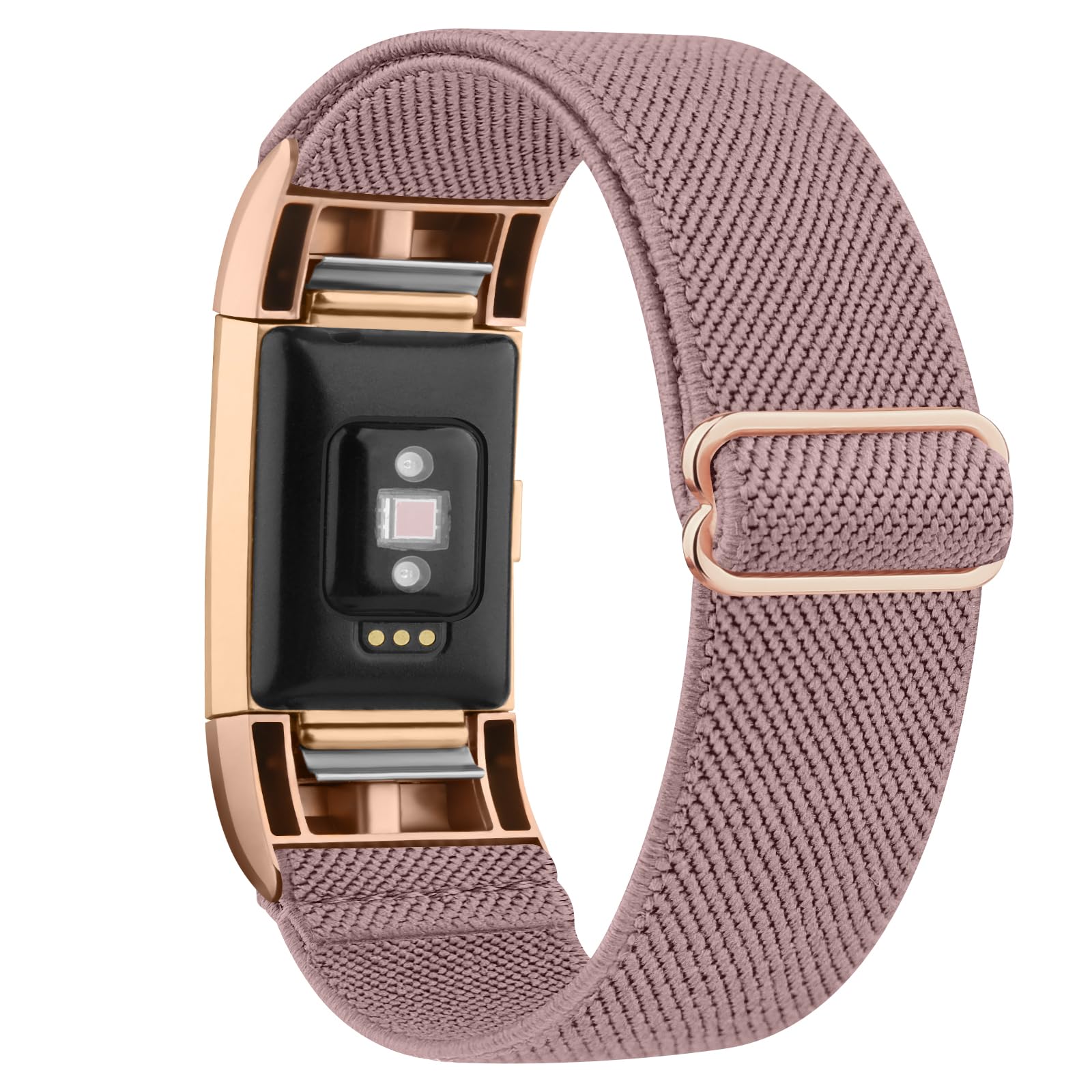 Wanme For Fitbit Charge 2 Straps - Elastic Replacement for Women/Men, Adjustable Sport Wristbands (Rose)