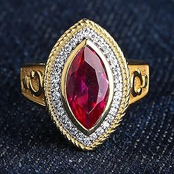 Pastoral's Staff Marquise Red Ruby Womens Bishop