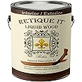 Retique It Liquid Wood - Dark Wood Gallon - Paint Then Stain It - Stainable Fiber Paint - Put a Fresh Coat on It (128 Fl Oz)