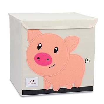 Meshela Aufbewahrungsbox und Organisator für Kinderspielzeug,Cartoon Aufbewahrungswürfel Leinwand faltbare Spielzeug Aufbewah