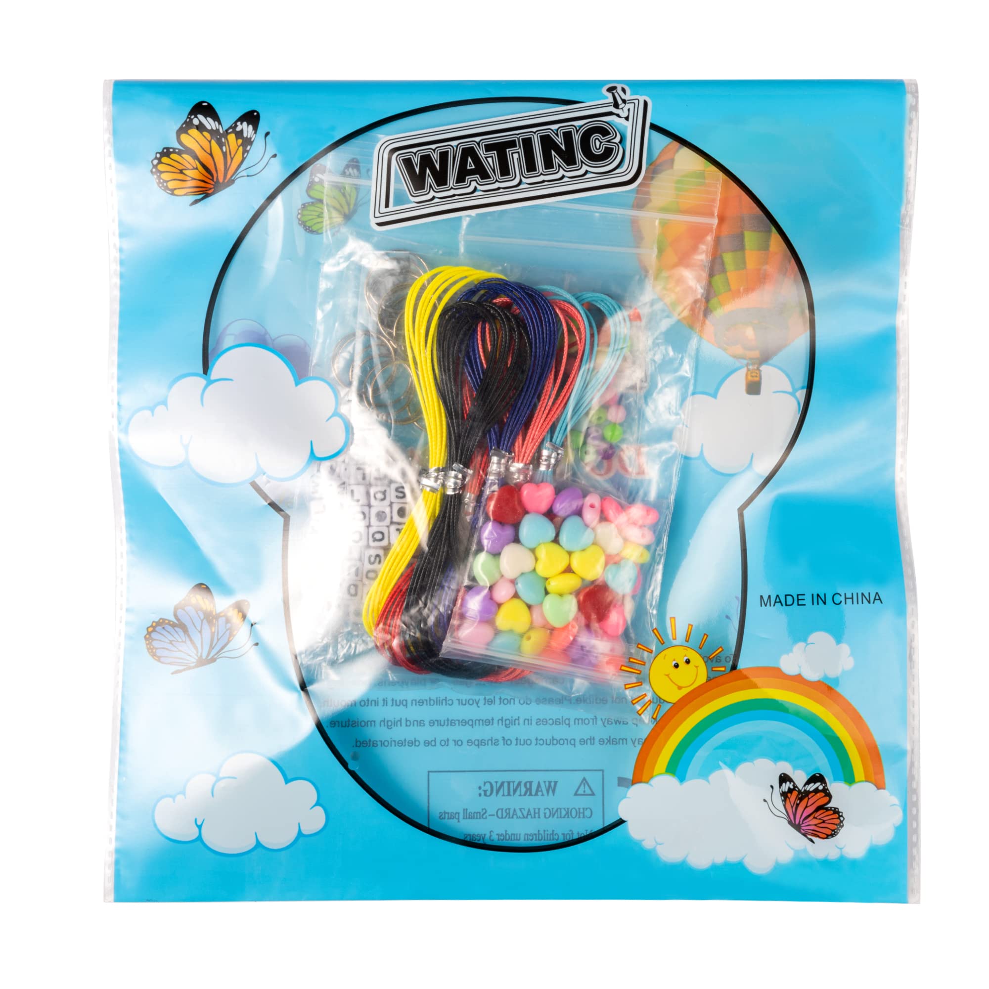 WATINC 286Pcs DIY Keychain Making Crafts Kits Adjustable Letter Heart Shape 6mm Pony Transparent Beads Key Ring Bag Charm Bracelet Supplies Jewelry Accessories Holiday Party Favor for Women Men
