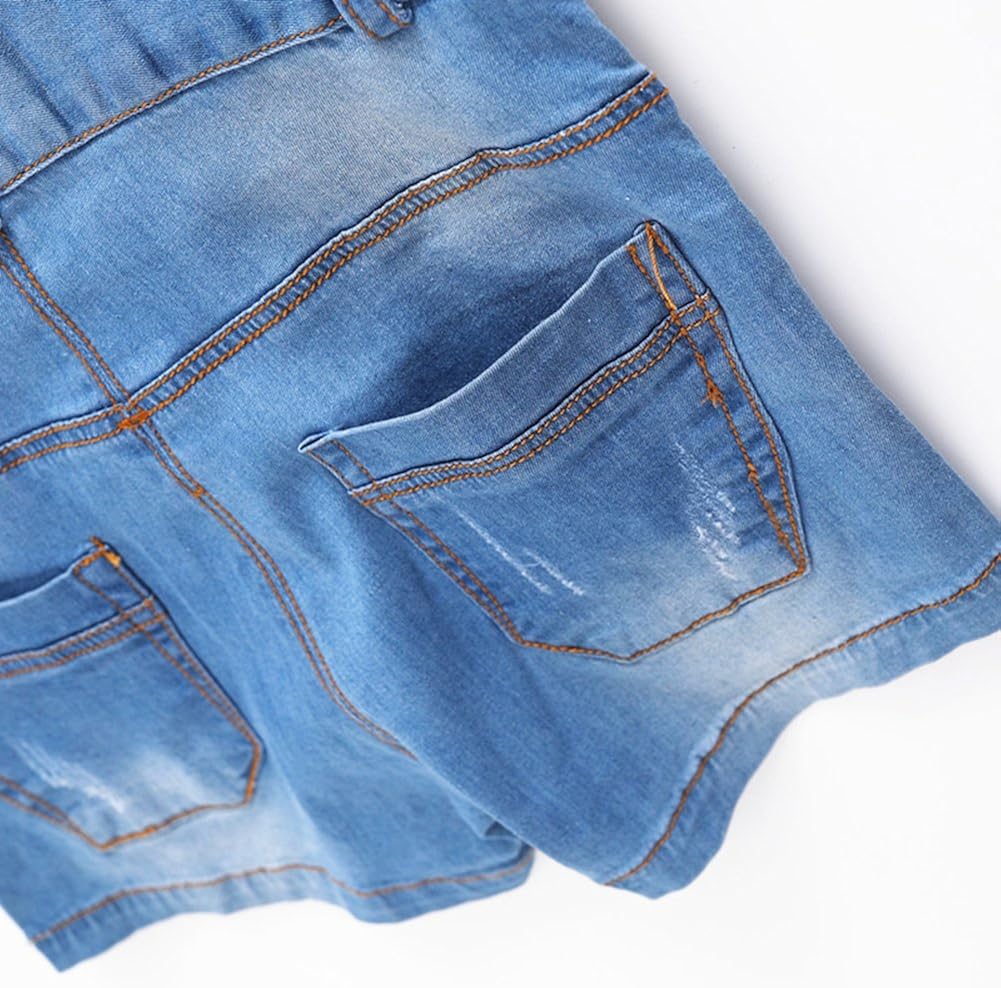 Kidscool Baby & Toddler Girls/Boys Big Bibs Ripped Hole Summer Jeans Shortalls: Clothing