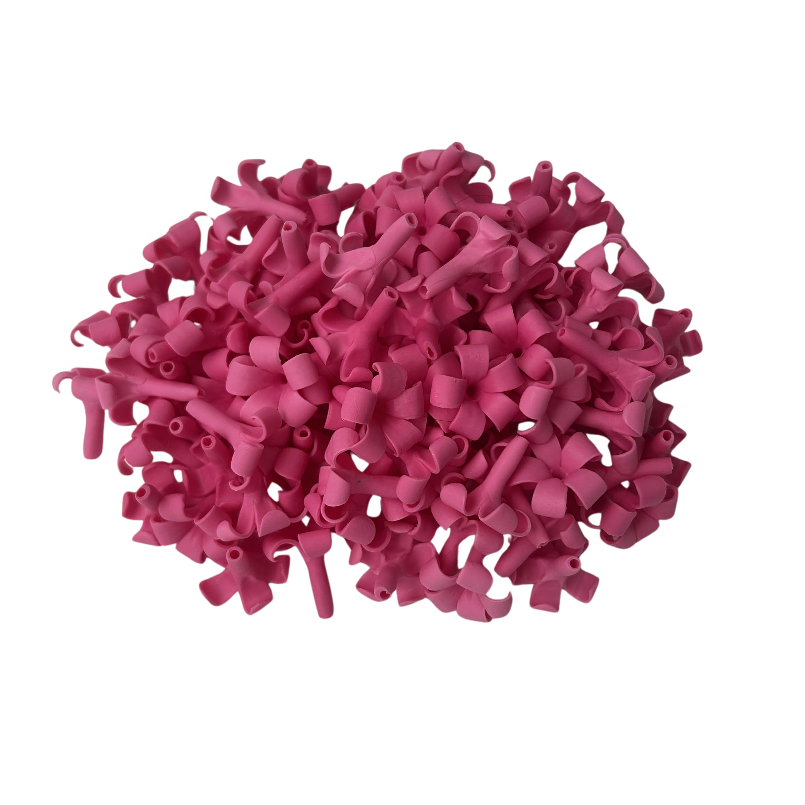 Photo 1 of 100 PCS Small Puakenikeni Clay Beads (02) for Jewelry Making DIY Craft Supplies (Dark Pink)