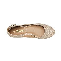 DREAM PAIRS Womens Low Wedge Ankle Strap Casual