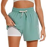 HODOSPORTS Women's 4'' Swim Shorts Quick Dry Board Shorts with Boxer Liner Pockets Swimsuit Bottoms