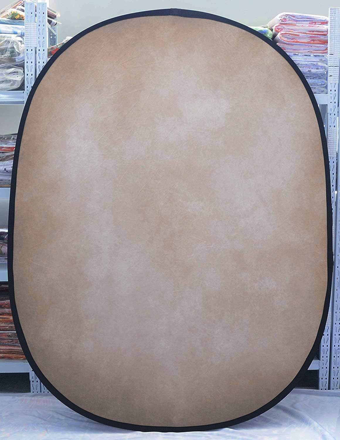 Kate Collapsible 5X6.5ft(1.5x2m) Light Brown Double-sided Microfiber Pop up Backdrop with Flexible Frame and Carrying Case - Image 4