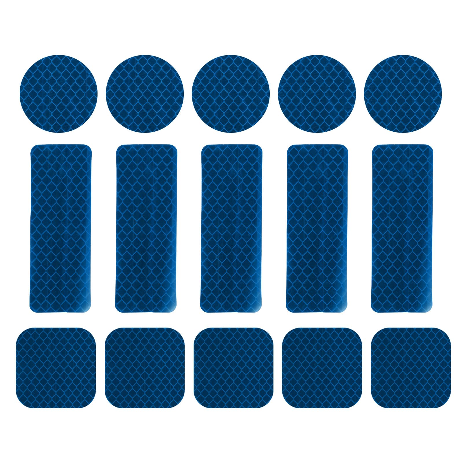 PATIKIL Reflective Stickers, 30 Pcs Safety High Visibility Reflective Sticker Waterproof Outdoor Reflectors for Bicycle, Clothing, Blue (3 Shapes)