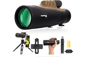FETCHFALCON Fetch Falcon 10-30x50 High Power FMC HD Zoom Monocular with Smartphone Adapter, Tripod, Hand Strap for Star Bird Watching Wildlife Travel Camping Hiking(10-30X50 Autumn)