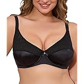 Airsong Women's Full Coverage Minimizer Bra Plus Size Plunge Unlined Underwire Support Lifting for Heavy Breast 34C-42DDD