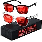 TIJN Blue Light Blocking Glasses for Men Women - Red Light Glasses for Computer Gaming - Dual AR Coating Lens - Screen Fatigue & UV Protection - 2 Pack