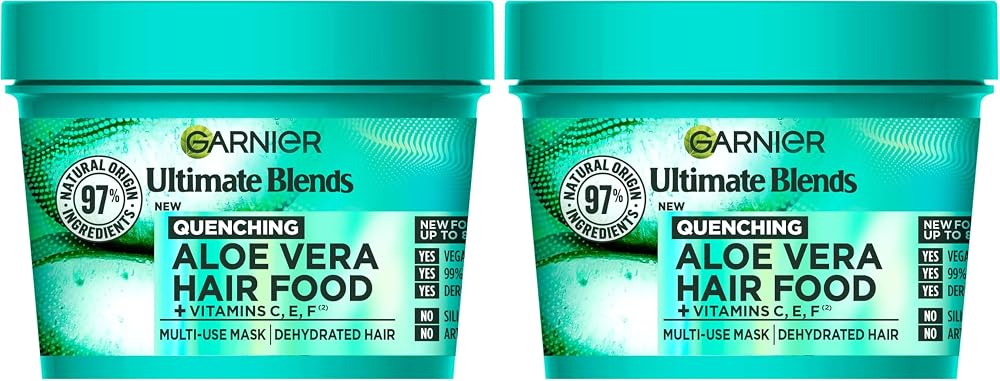 Garnier Hair Food Multi-use Mask 400ml Pack of 2 Aloe Vera 8x Hydration