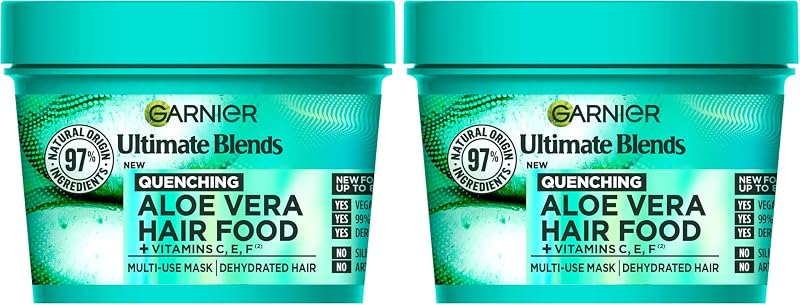 Garnier Hair Food Multi-use Mask 400ml Pack of 2 Aloe Vera 8x Hydration