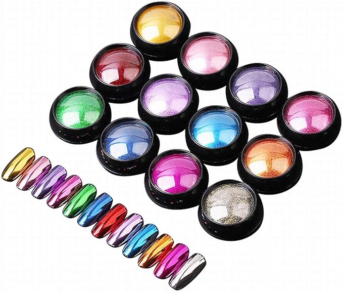 Xasclnis 3DNail Arte Polvo Efecto Espejo de manicura de uñas de