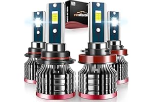 FITMOTORS H11/H8/H9 9005/HB3 LED Bulbs,160W 32000 Lumens Bright,6500K Cool White LED Fog Light Halogen Replacement IP68 Waterproof, Pack of 4