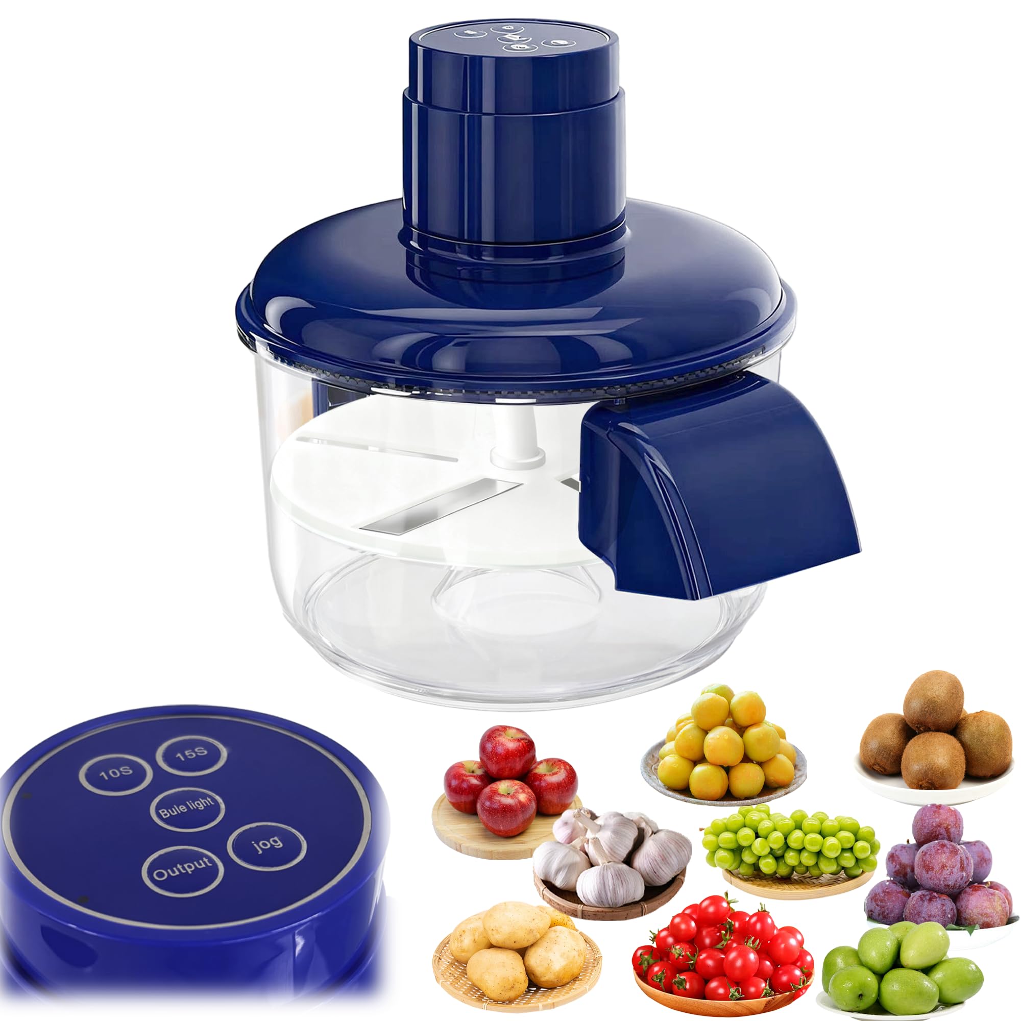 Photo 1 of Automatic Grape Peeling Machine, Electric Peeler Machine for Small Fruits Garlic Tomato; Rechargeable Portable Smart Peeler Skin Remover Tool for Home Kitchen (Blue)