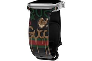 NYENEIL Compatible with Apple Watch Ultra Band 38mm 40mm 41mm 42mm 44mm 45mm 49mm Series 9/8/7/6/5/4/3/2/1iwatch bands,Luxury Monogram Retro Soft Strap Replacement Sport Wristbands for Women Men