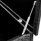 CASARIA 400L Poly-Rattan Storage Box Garden Chest Wheels Handles Gas Lift Black view 5
