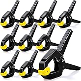 10 Pack Spring Clamps, Heavy Duty Plastic Woodworking Clamps &amp; Multi-Use Hanging Clips for Balloon Arch Clips, Tarp Clips &amp; Backdrop Holder, Durable Hand Tool Kit
