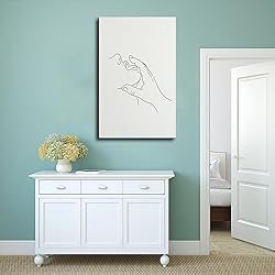 GO EHG Woman Face And Hand Print Romantic Line Art