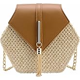 Bausweety Women's Crossbody Bag Cute Straw Shoulder Bag