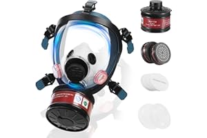 SUPMUSK Gas Mask, Full Face Gas Masks Survival Nuclear with 40mm Activated Carbon Filter, Reusable Silicone Respirator Mask for Gases, Organic Vapor, Chemical & Particulate, 1 Year Manufacturer Warranty