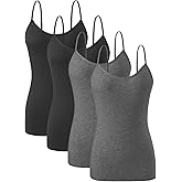 Orrpally Basic Cami Tank Tops Women Lightweight Camisole Stretch Tank Top Adjustable 4-Pack