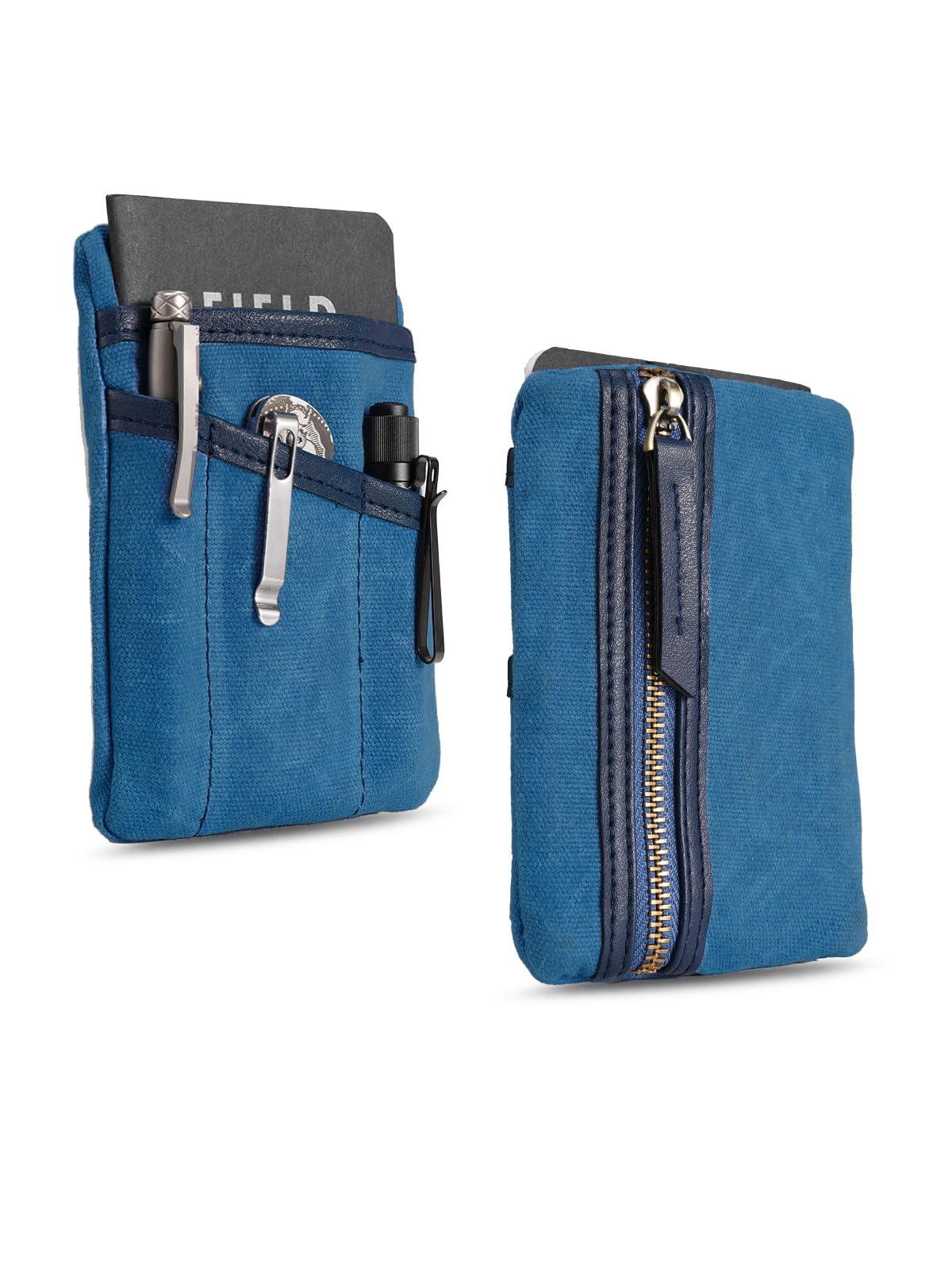 Sayram SP4 Small EDC Pouch Tool Organizer, Compact EDC Pocket Organizer, Waxed Canvas Mini Coin Purse for Men, EDC Pouch Organiser for Change, Notebook, Flashlight