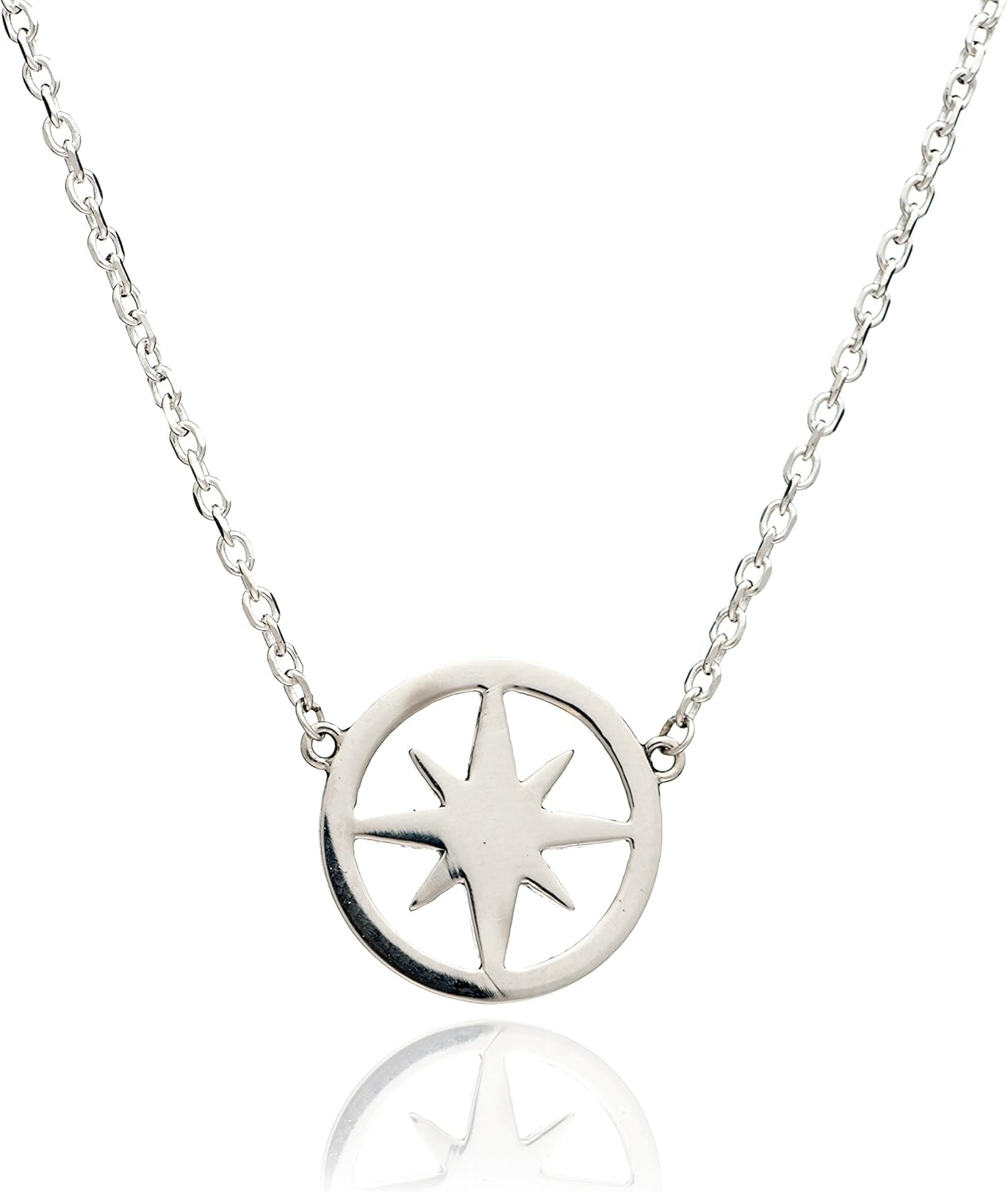 Silver Circle Star Necklace Amazon.co.uk Jewellery