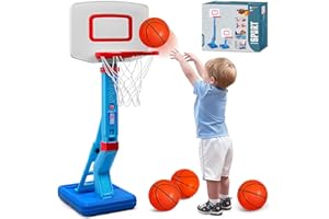 AOSPHYS Toddler Basketball Hoop Indoor, Height Adjustable Kids Basketball Hoop with Ball Pump for Indoor & Outdoor Play, Game