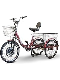 eWheels EW-29 Electric Trike Green Power, Pedaling, Combination Tricycle