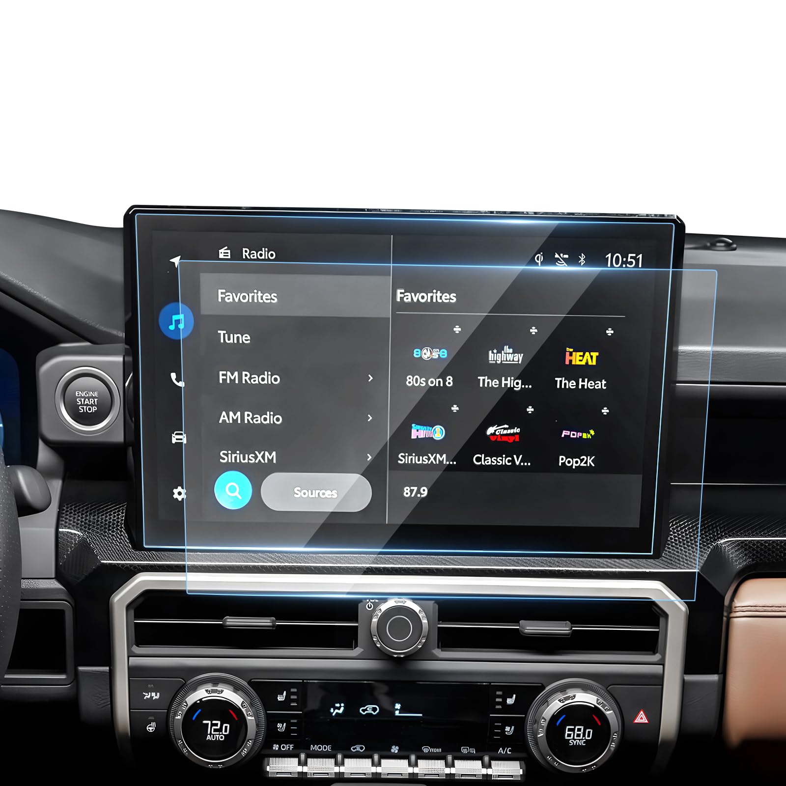 Photo 1 of [Upgrade] 2 Pack 2025 2026 Toyota 4Runner 14-Inch Tempered Glass Screen Protector [No Glare & Fingerprint] for Models Limited/Platinum/TRD Pro/Trailhunter Touchscreen, Ultra Clear Navigation Protective Film