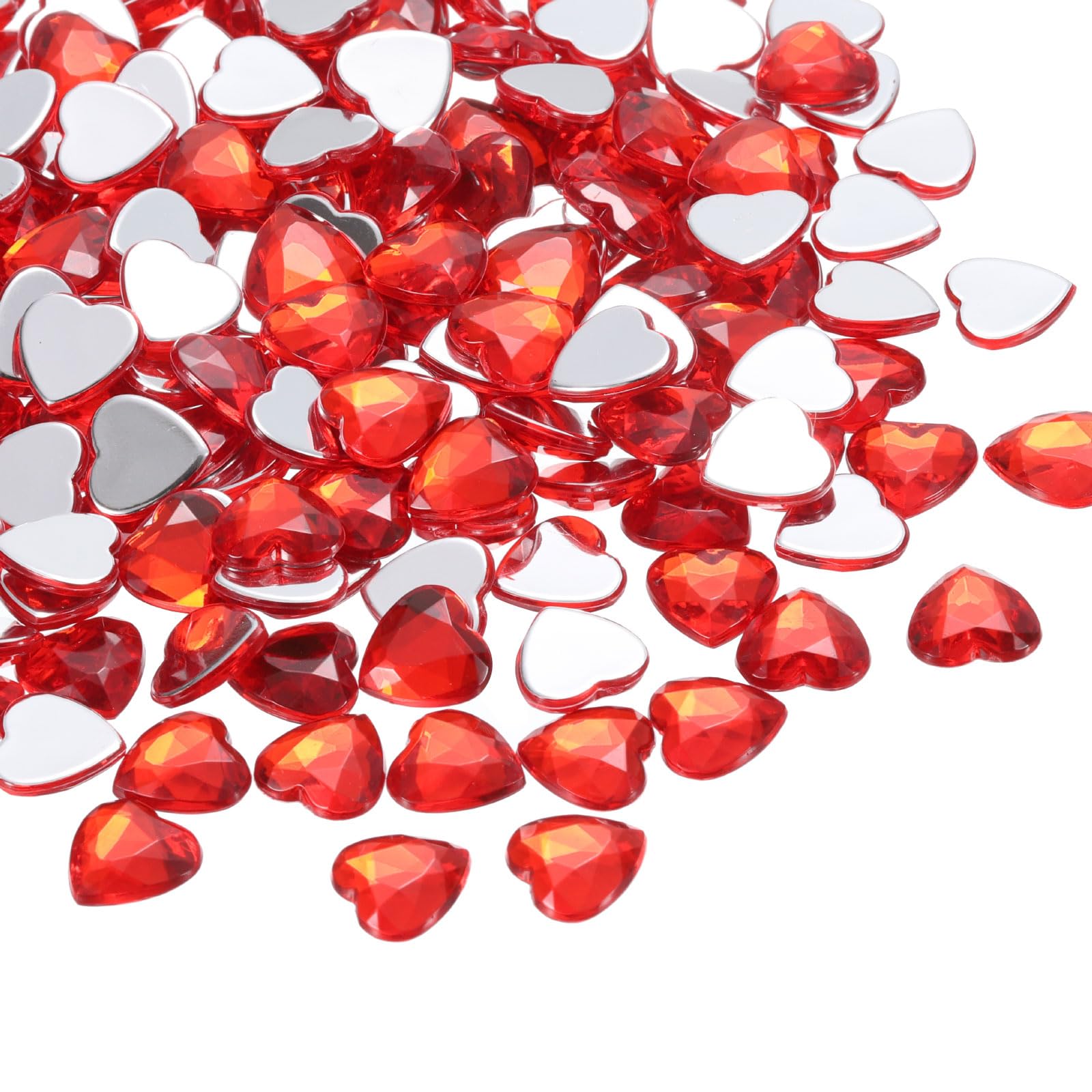 PATIKIL Acrylic Hearts for Valentine's Day, 200 Pieces Heart-Shaped Crystals Gems Vase Fillers Table Scatter Ornaments for Party Wedding Decoration, Red