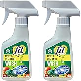 FIT Organic Fruit and Vegetable Wash Spray – USDA Certified Organic & Kosher Produce Cleaner – Removes 98% Pesticides, Waxes & Contaminants–Family & Pet Safe, Natural & Chemical-Free–12 Fl Oz (2-Pack)