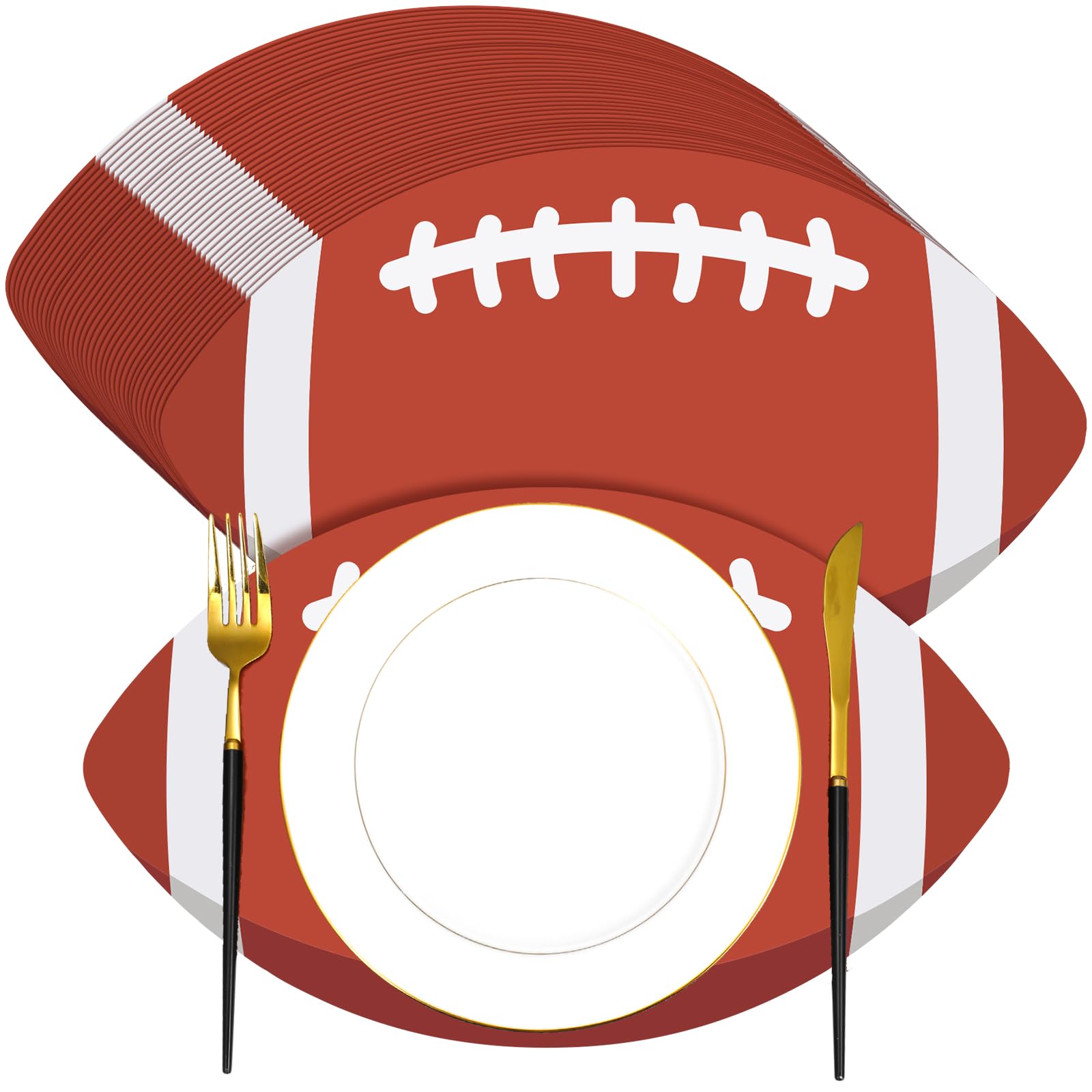 Photo 1 of 100 Pcs Paper Placemats Disposable Placement Mats for Dining Table Bulk Placemats Holiday Dinner Table Setting Bridal Shower Wedding Party Decoration, 10 x 14 Inch (American Football)