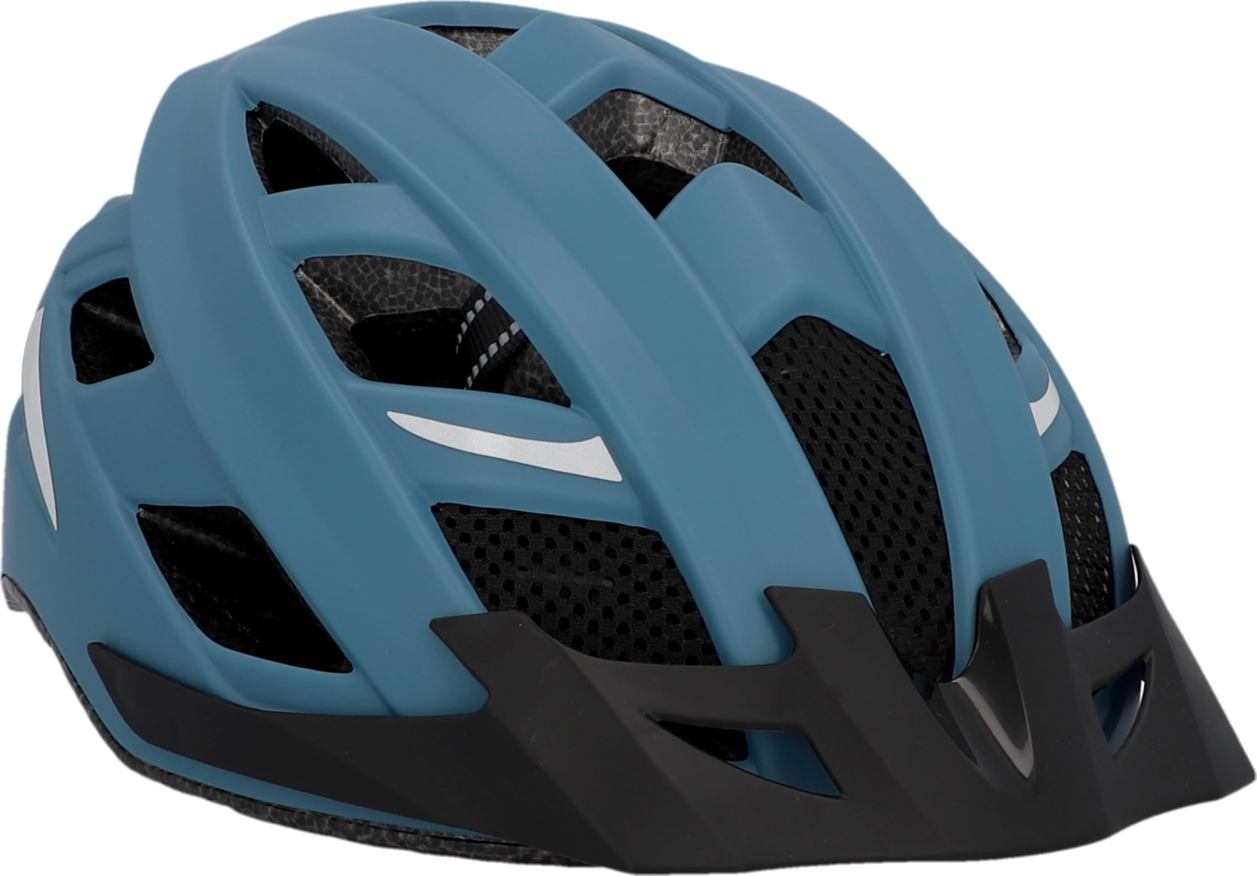 FISCHER Erwachsene Fahrradhelm, Radhelm, Cityhelm Urban Plus Chicago, L/XL, 58-61 cm, blau, mit integriertem LED-Rücklicht