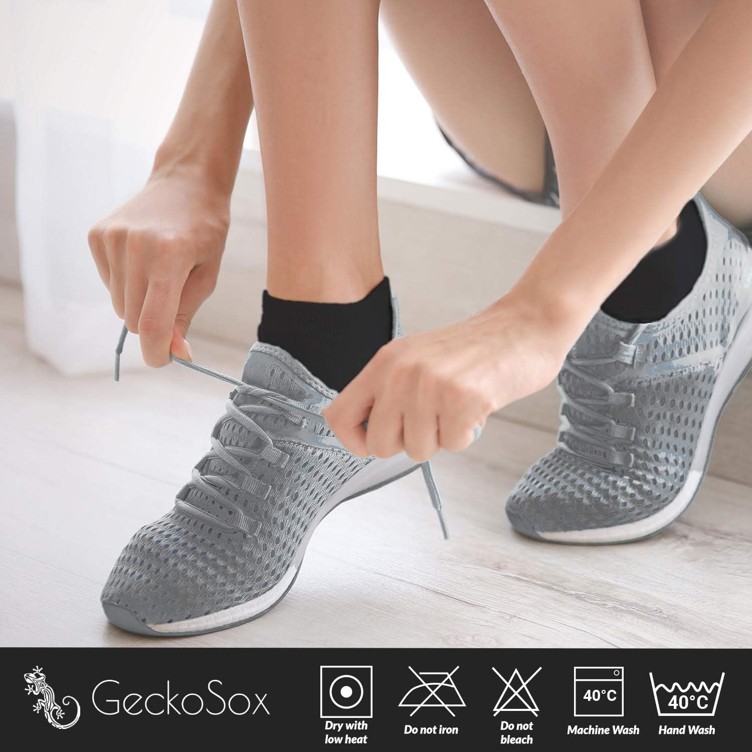 Gecko Yoga Socks For Women & Men With Anti Slip Silicone Grips Anti-Skid Socks | Ideal For Pilates Barre Ballet Bikram Fitness Workout Pregnancy Hospital Grip Socks | 3 Pack Size 5-11, Black: Clothing