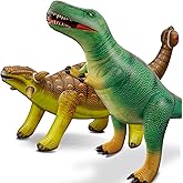 HOHQB Inflatable Dinosaur Toys Jurassic Birthday Party Supplies,Large Blow up Dinosaur Balloons Party Decorations for Kids Boys and Girls (39.5" Tyrannosaurus and 42" Ankylosuaurus)