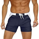 MAGNIVIT Men's Swimwear Swimsuits Solid Basic Long Swim Sport Trunks Board Shorts with Pockets