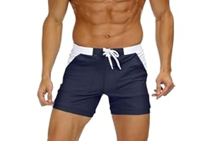 MAGNIVIT Men's Swimwear Swimsuits Solid Basic Long Swim Sport Trunks Board Shorts with Pockets