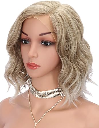 Amazon Com Kalyss Short Curly Wavy Bob Lace Front Wigs For Women