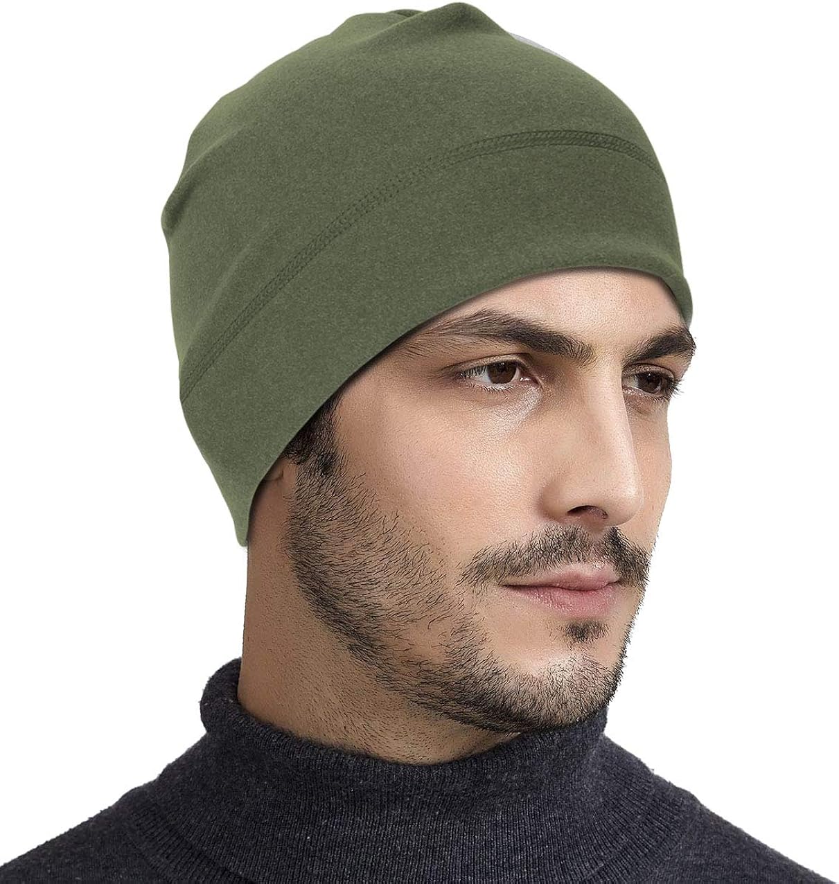 Skull Cap Helmet Liner for Men Sweat Wicking Cycling Hat Winter Beanie Hat for Running Skiing Fit Under Helmets 2 Pack: Clothing