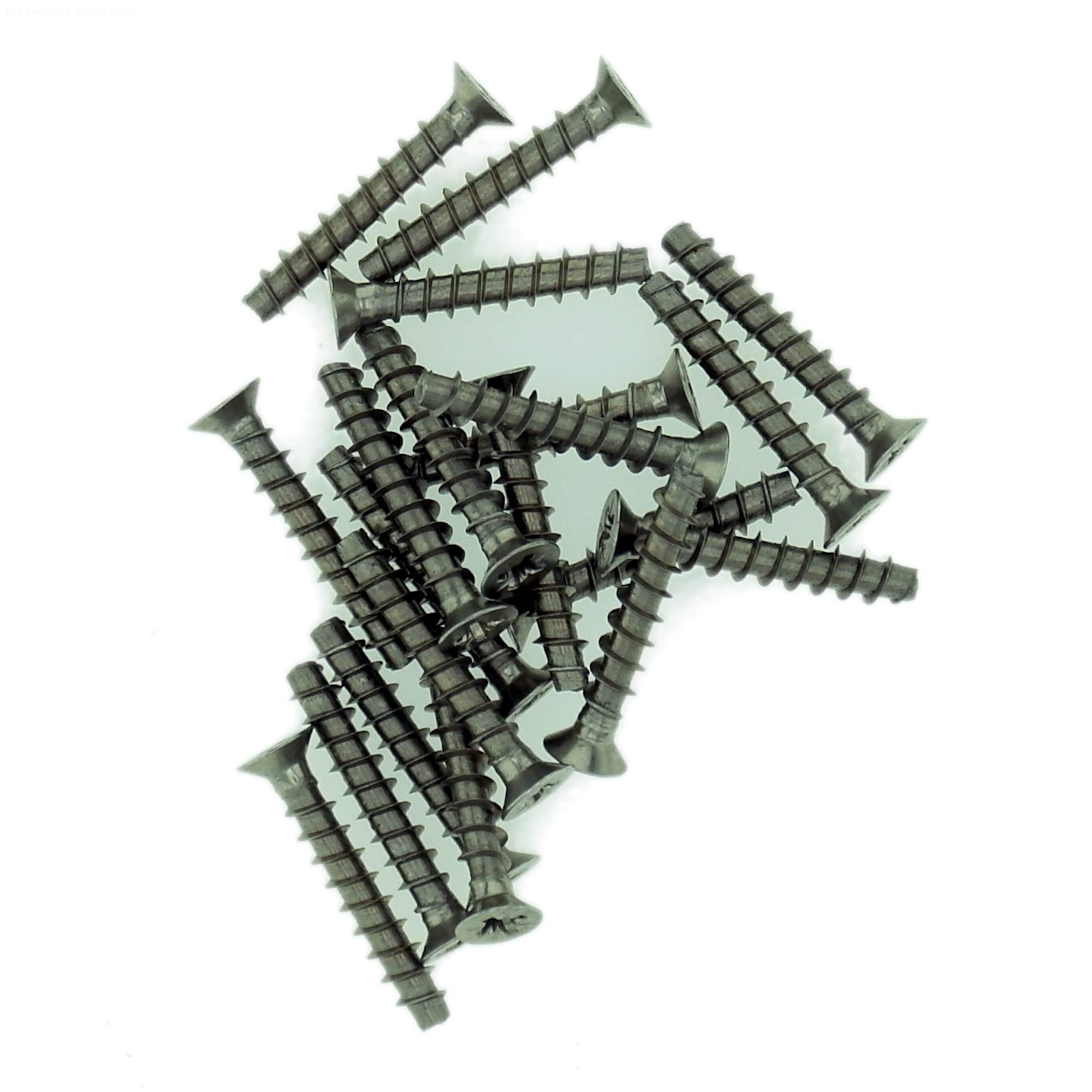 D3 (3mm x 10mm) Pozi Countersunk Screws for Plastic (Trilobular) - Stainless Steel (A2) (Pack of 20)
