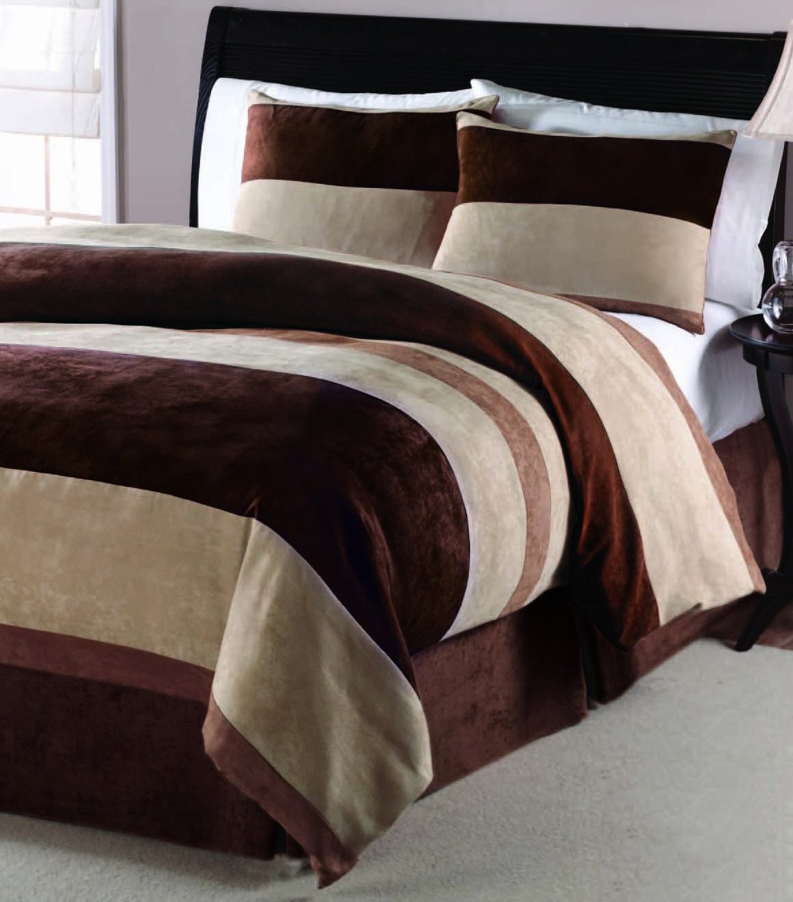 Jbff 4 Piece High Quality Luxury Microsuede Goose Down Alternative